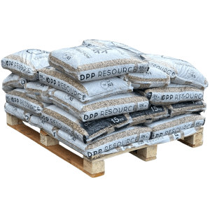 25 zakken DPP op een pallet gestapeld